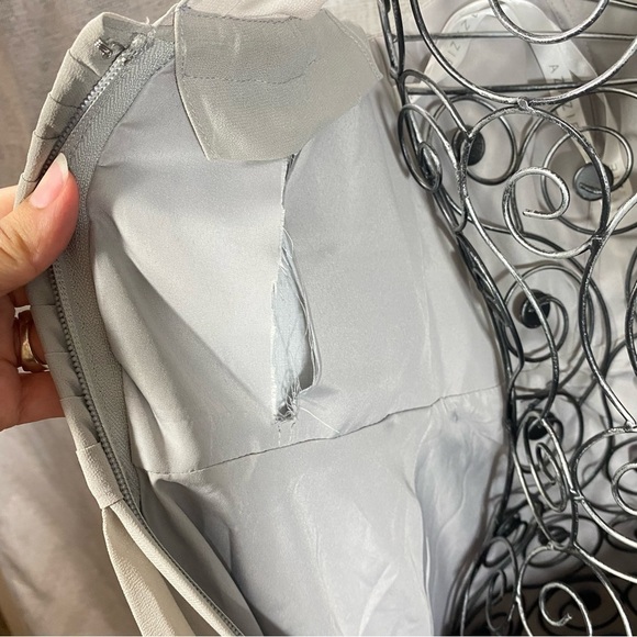 Azazie Adriana chiffon dolphin grey open back dress size a8 - Picture 12 of 13